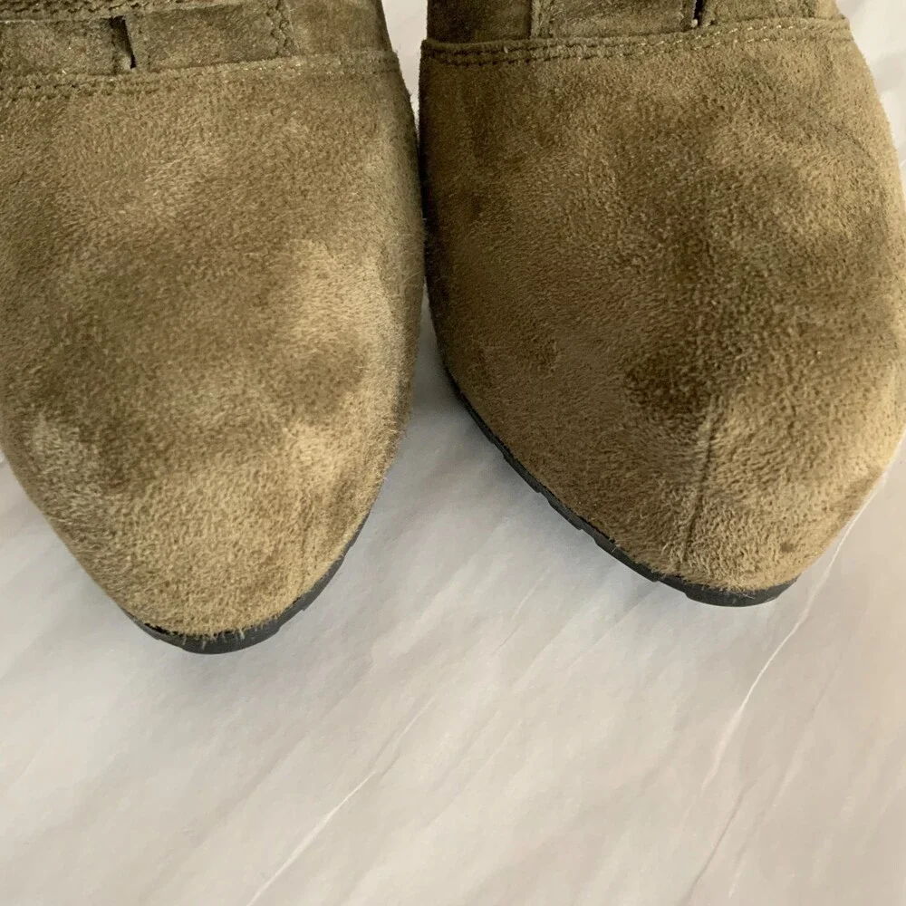 Brian Atwood green suede
